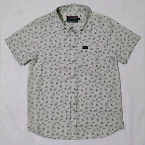 Men's Burlebo Texas All Over Print Short Sleeve Button Up Shirt Size Medium